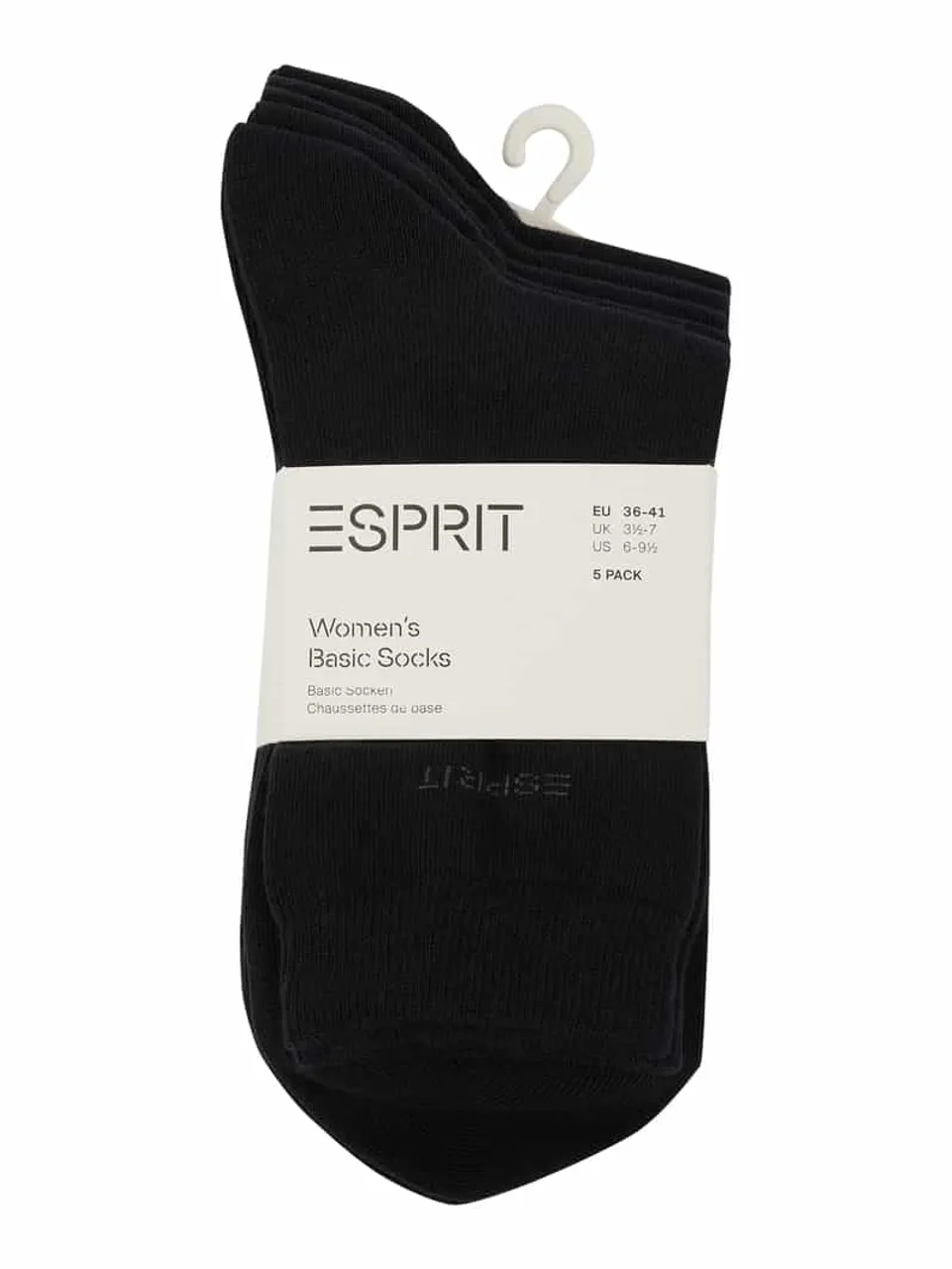 Esprit Socken im 5er-Pack in Black