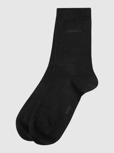 Esprit Socken mit Label-Stitching im 2er-Pack in Anthrazit Melange