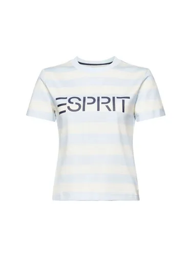 Esprit T-Shirt Gestreiftes Logo-T-Shirt aus Baumwolle (1-tlg)
