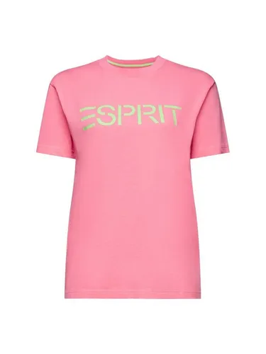 Esprit T-Shirt Logo-T-Shirt mit Rundhalsausschnitt (1-tlg)
