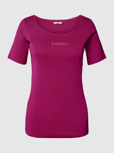 Esprit T-Shirt mit Strasssteinbesatz in Fuchsia