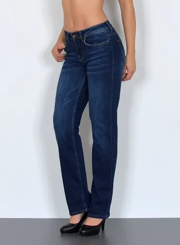 ESRA Straight-Jeans G100 High Waist Straight Fit Jeans Damen, bis Übergröße / Plussize Größe, Damen Straight Leg Jeans Hochbund, Gerade Schnitt Jeans...