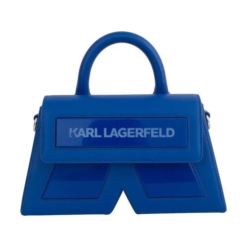 Essentielle Leder Crossbody Tasche in Blau Karl Lagerfeld
