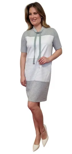 Estefania for woman Shirtkleid sportliches Kleid mit Tunnelzug im Kragen