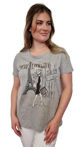 Estefania for woman T-Shirt "New Luxury" mit Motivprint und dezenter Strassbesatz