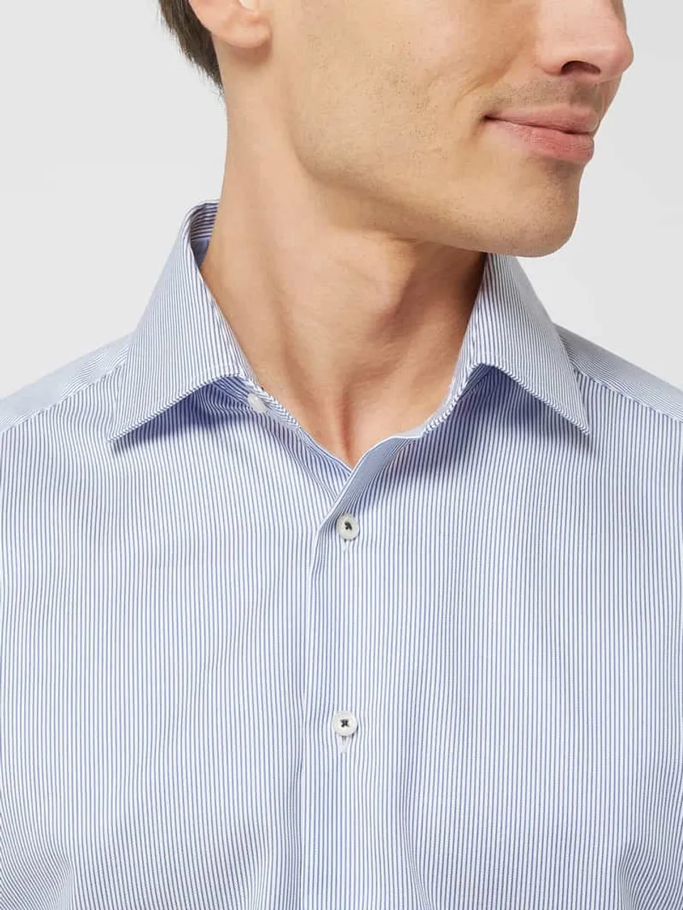 Eterna Red Line Regular Fit Business-Hemd aus Baumwolle in Blau