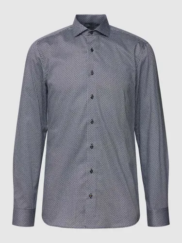Eterna Slim Fit Business-Hemd mit Allover-Muster in Black