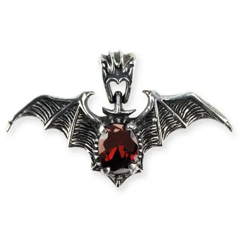 etNox Red Bat Halskette silberfarben rot
