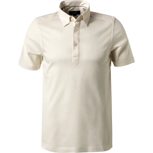 ETON Herren Polo-Shirt beige Baumwoll-Piqué meliert