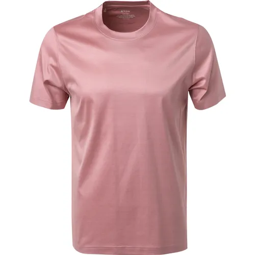 ETON Herren T-Shirt rosa Baumwolle Slim Fit