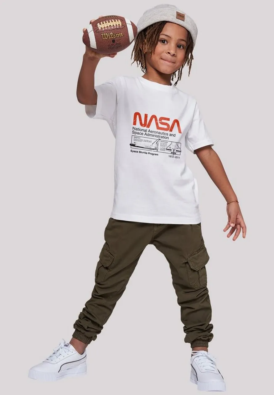 F4NT4STIC T-Shirt NASA Classic Space Shuttle White Unisex Kinder,Premium Merch,Jungen,Mädchen,Bedruckt