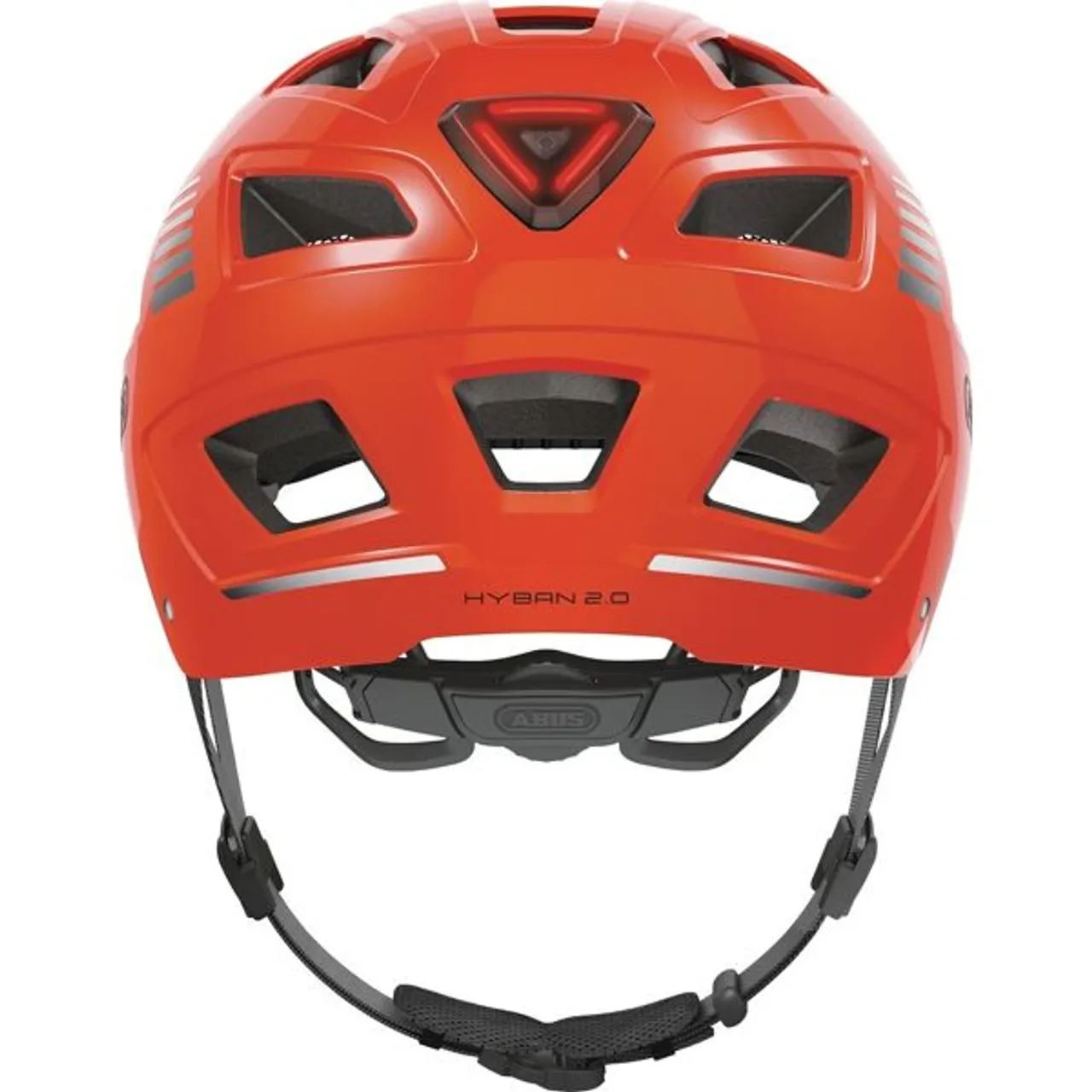 Fahrradhelm ABUS "HYBAN 2.0" Helme Gr. M Kopfumfang: 52 cm - 58 cm, orange (signal orange) Fahrradhelme für Erwachsene