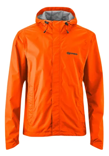 Fahrradjacke GONSO "Save Light" Gr. S, orange (neonorange) Herren Jacken Regenjacke wind- und wasserdicht, Radjacke mit Kapuze