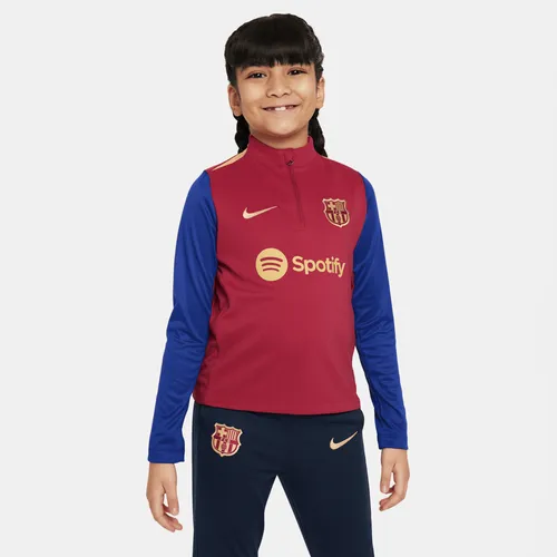 FC Barcelona Academy Pro Nike Dri-FIT-Fußball-Drill-Oberteil für jüngere Kinder - Rot