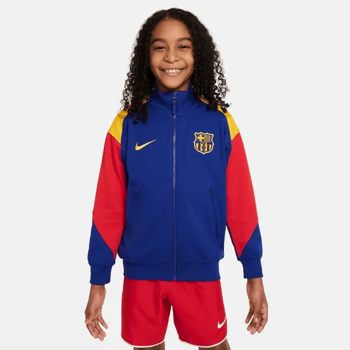 FC Barcelona Academy Pro Third Nike Dri-FIT Fußballjacke aus Strickmaterial für ältere Kinder - Blau