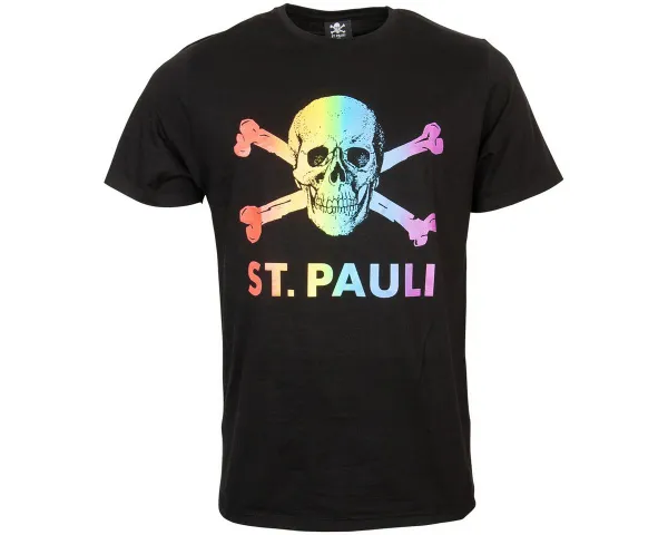 FC St. Pauli T-Shirt T-Shirt Totenkopf mit Muster/Farbe (Regenbogen)