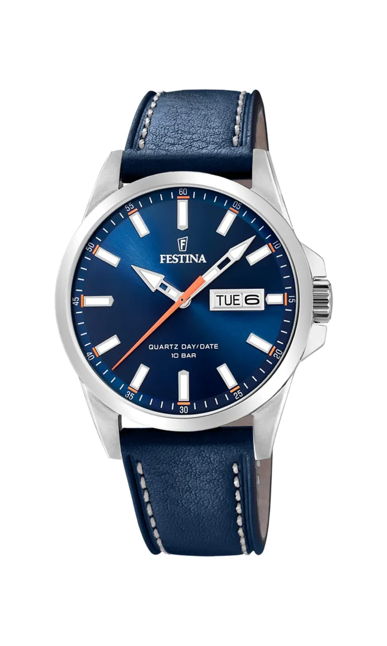 Festina Herren Analog Quarz Uhr mit Leder Armband F20358/3