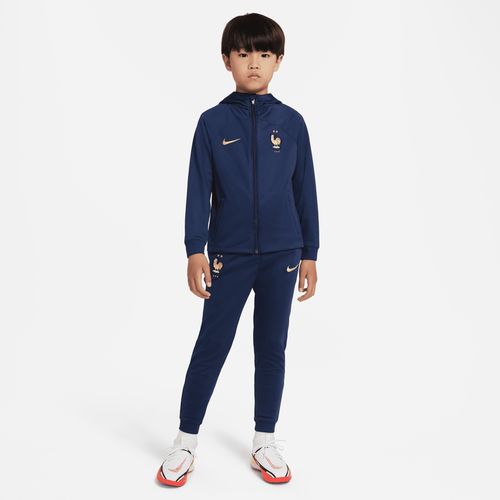 FFF Strike Nike Dri-FIT Fußball-Trainingsanzug mit Kapuze für jüngere Kinder - Blau