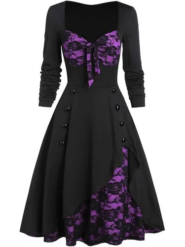 FIDDY Blusenkleid Damen Abendkleider Vintage Winter Kleider Sexy Elegant Casual Kleid