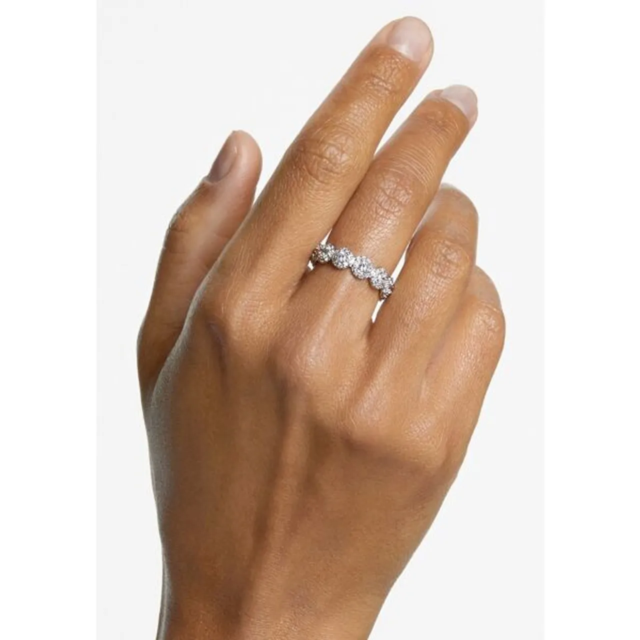 Fingerring SWAROVSKI "Constella Ring" Fingerringe Gr. 50, Metall, weiß (metallfarben, kristallweiß, kristallweiß) Damen Fingerringe