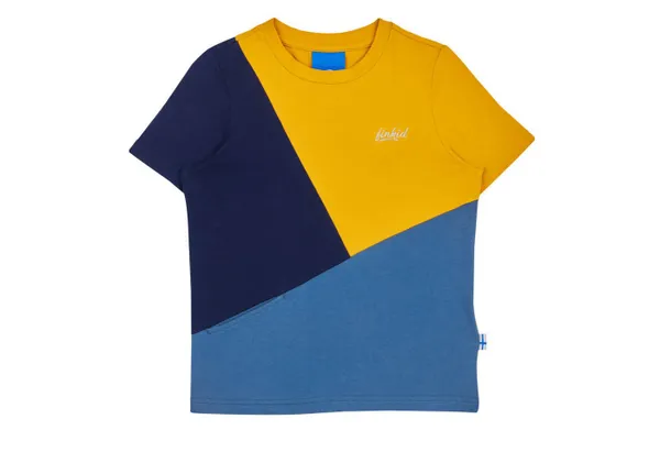 Finkid T-Shirt Ankkuri Golden Yellow/Real Teal T-Shirt kurzarm Blockstreifen 110/120