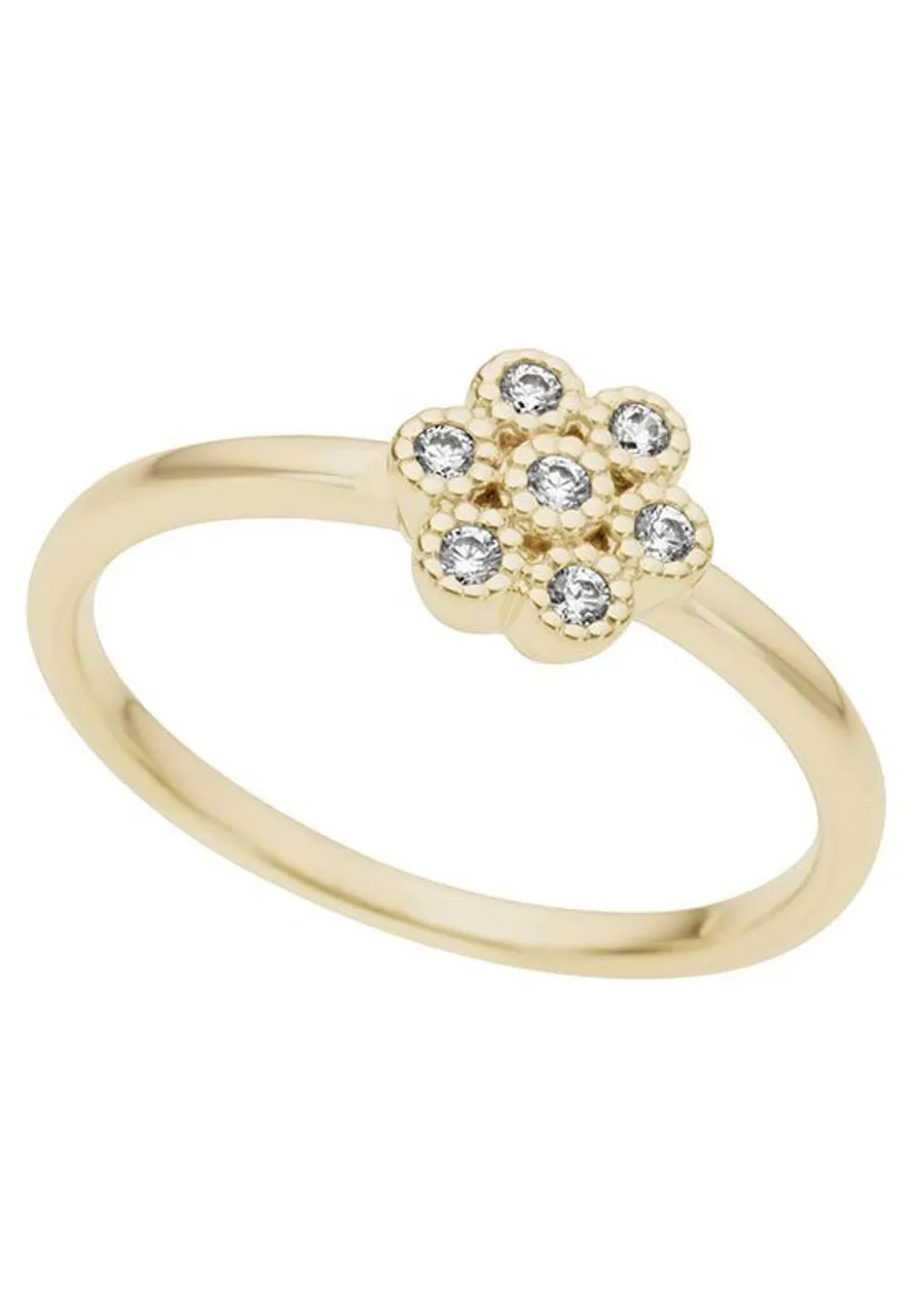 Firetti Diamantring Schmuck Geschenk Gold 333 Damenring Goldring Diamant Blume, mit Brillanten