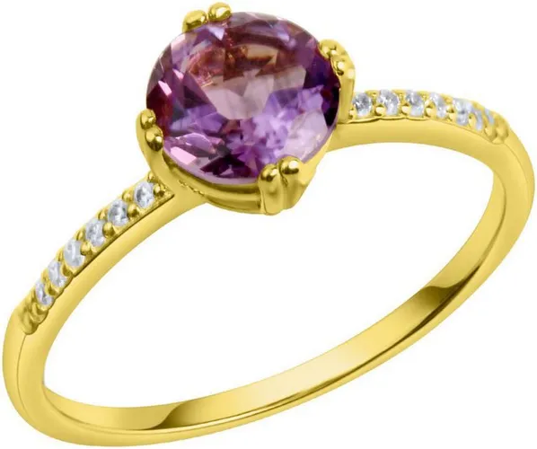 Firetti Fingerring Schmuck Geschenk Silber 925 Damenring Ring, mit Citrin oder Amethyst und Zirkonia (synth)