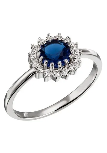 Firetti Fingerring Schmuck Geschenk Silber 925 Silberring Ring blau royal glitzernd, mit Glasstein, Zirkonia (synth)