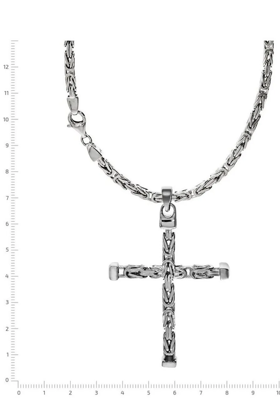 Firetti Kette mit Anhänger Schmuck Geschenk Silber 925 Halsschmuck Halskette 4-kant Königskette, Made in Germany