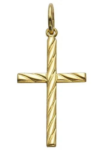 Firetti Kreuzanhänger Schmuck Geschenk Gold 333 Halsschmuck Anhänger für Halskette Kreuz
