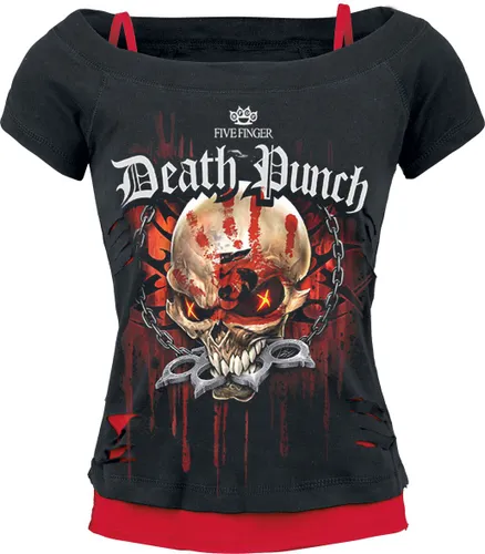 Five Finger Death Punch Assassin T-Shirt schwarz rot in L