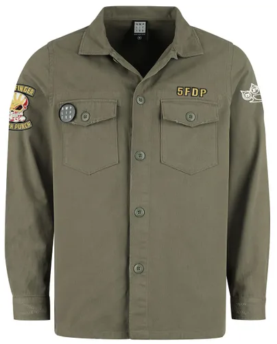 Five Finger Death Punch FFDP Military Shirt - Shacket Langarmhemd khaki in 3XL