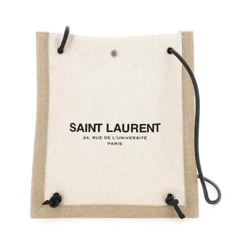 Flache Crossbody-Tasche mit Logo-Druck Saint Laurent