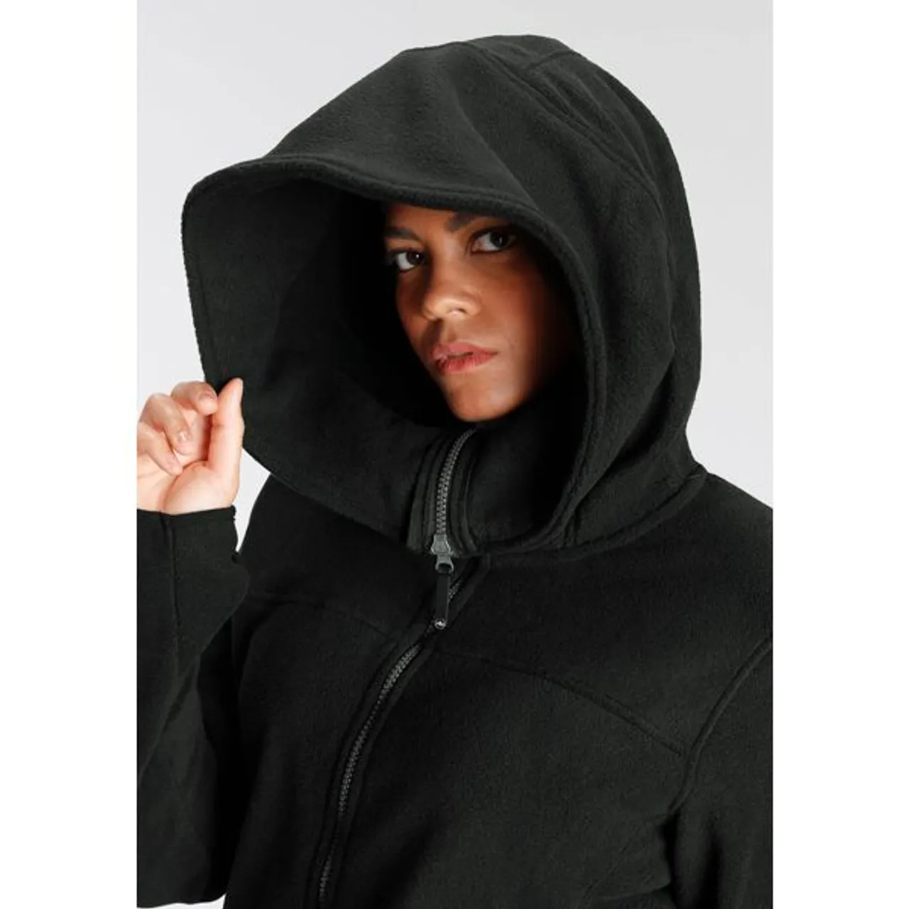 Fleecejacke POLARINO Gr. 44, schwarz (schwarz (aus nachhaltigem material)) Damen Jacken Sportjacken