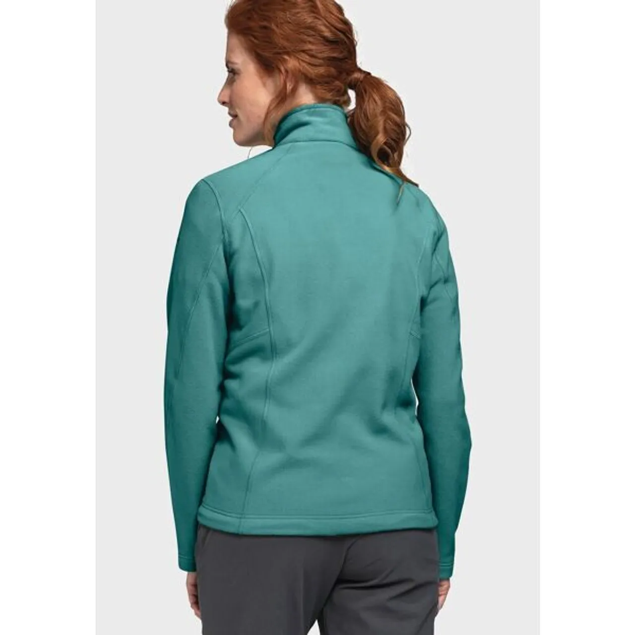 Fleecejacke SCHÖFFEL "Fleece Jacket Leona3" Gr. 44, grün (6755, grün) Damen Jacken Sportjacken