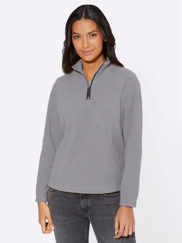 Fleeceshirt CLASSIC BASICS "Fleece-Shirt" Gr. 36, grau (steingrau) Damen Shirts Rollkragenshirts