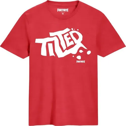 Fortnite T-Shirt FORTNITE T-SHIRT Tilted Herrengrößen SM L XL Rot Jugendliche + Erwachsene Epic GAMES Logo Shirt red