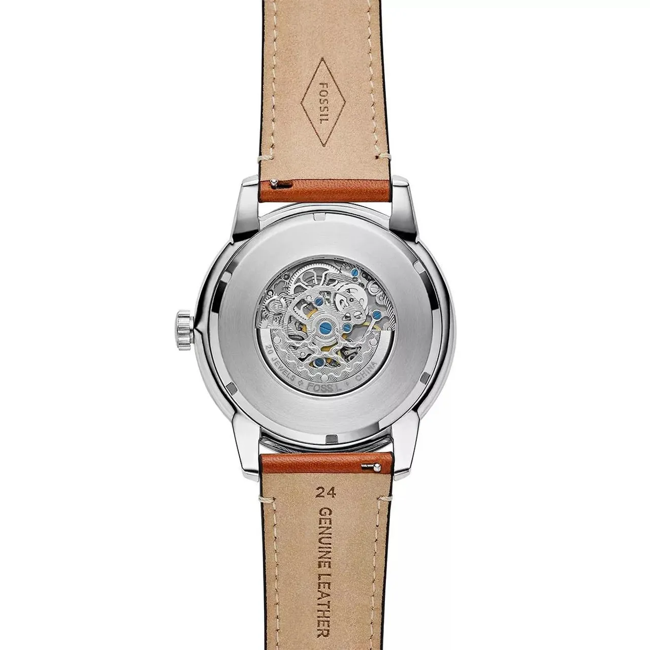 Fossil Uhren - 48mm Automatic Leather Watch - Gr. unisize - in Braun - für Damen
