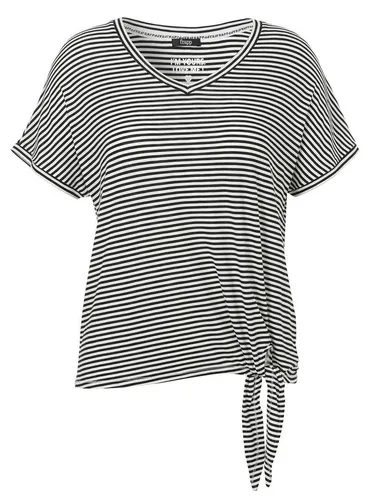 FRAPP V-Shirt mit Knoten am Saum