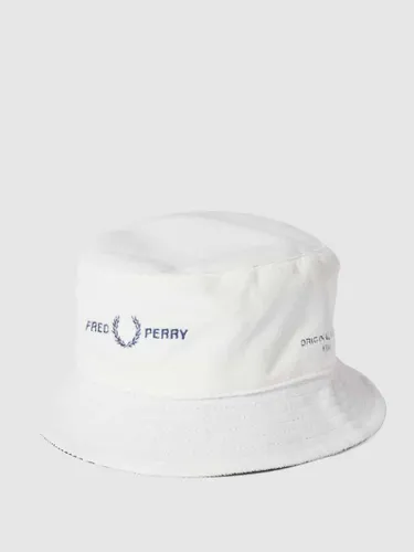 Fred Perry Bucket Hat mit Wendefunktion in Weiss