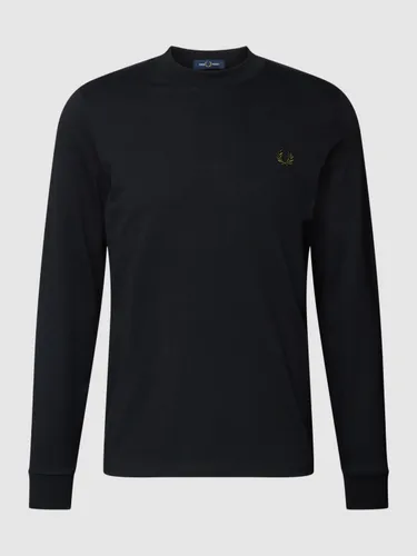 Fred Perry Longsleeve mit Logo-Stitching Modell 'Graphic Soundwaves' in Black