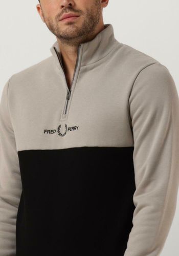 Fred Perry Sweatshirt Embroidered Half Zip Sweat Schwarz Herren