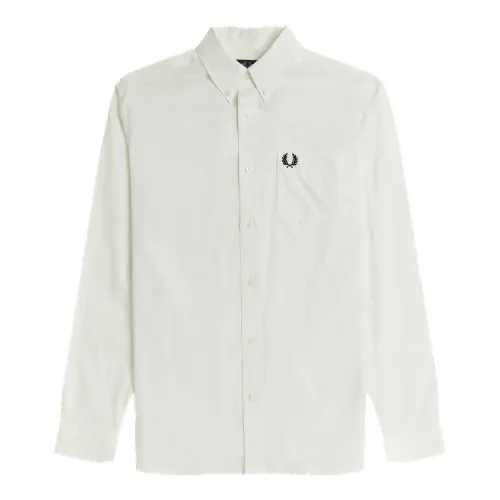 Fred Perry Weisses Button-Down-Hemd Fred Perry