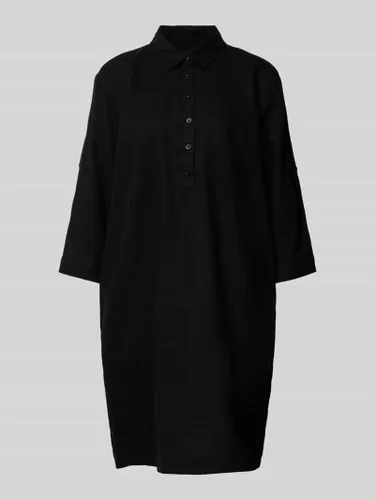 FREE/QUENT Knielanges Hemdblusenkleid aus Viskose Modell 'Laluna' in Black