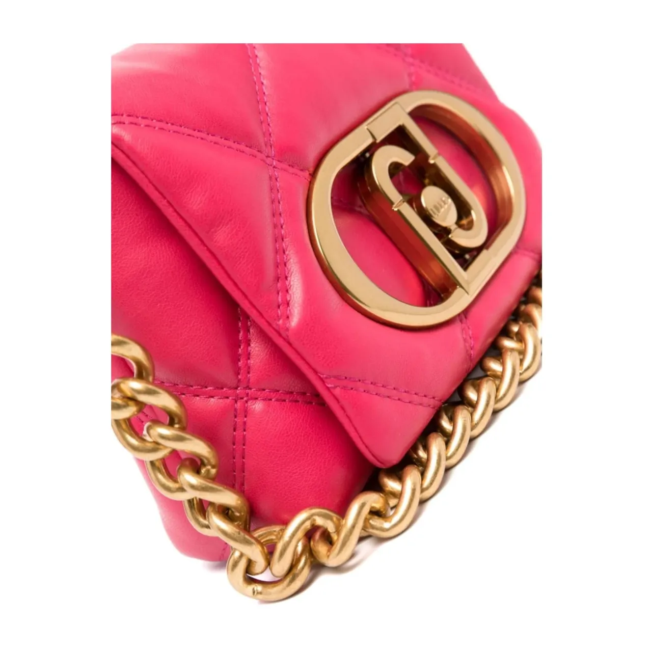 Fuchsia Gesteppte Tasche mit Goldenem Logo Liu Jo