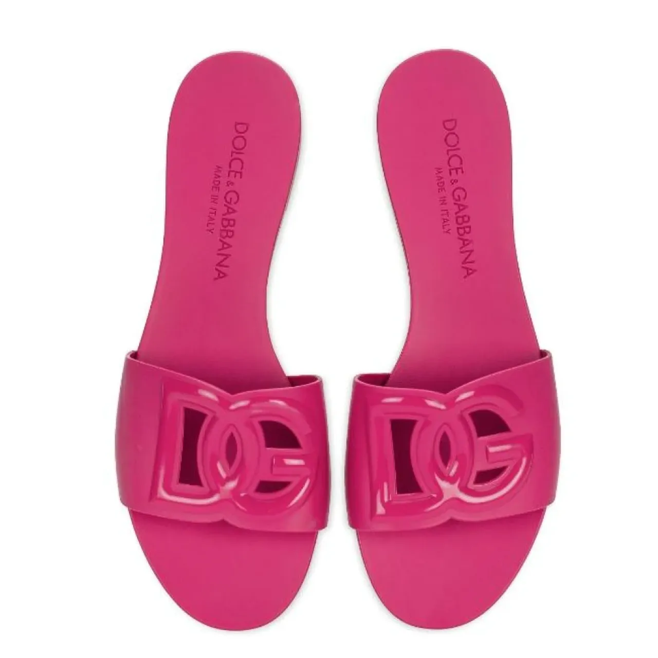 Fuchsia Gummi Slip-On Sandale Dolce & Gabbana