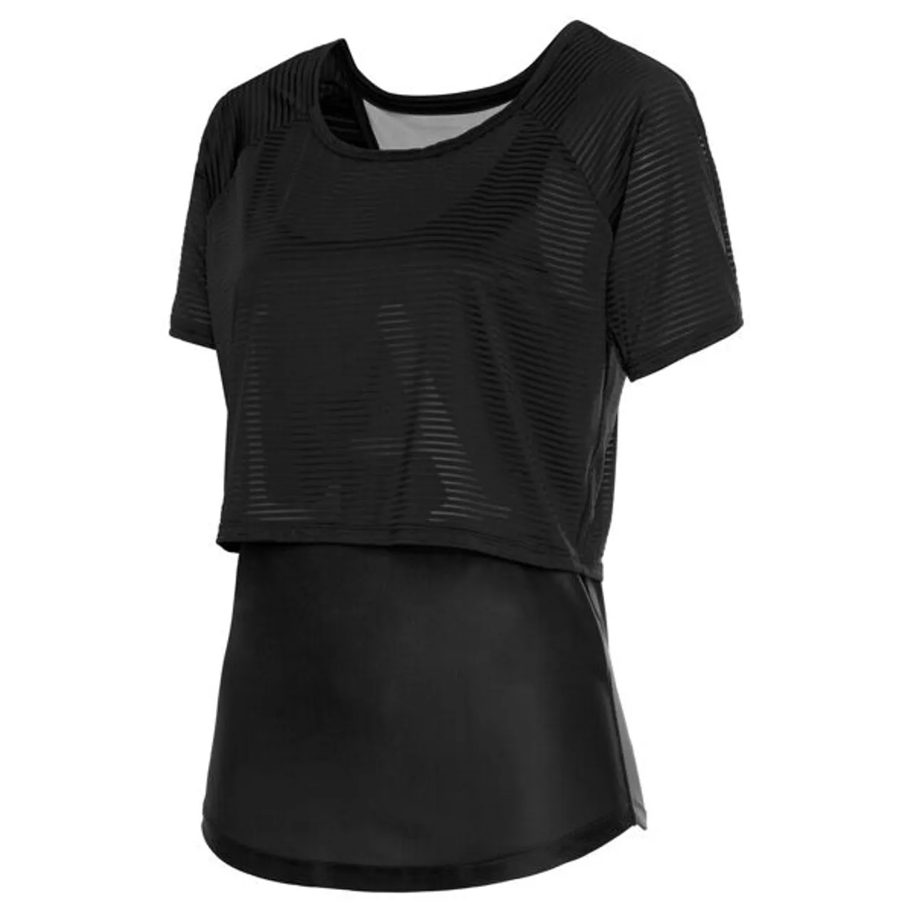 Funktionsshirt LASCANA ACTIVE "Digital Mauve" Gr. XS (32/34), schwarz Damen Shirts Funktionsshirts
