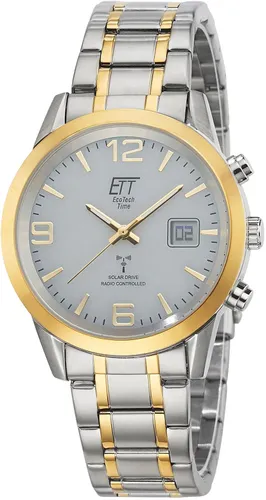 Funkuhr ETT "Basic, EGS-11501-42M" Armbanduhren silberfarben (silbergoldfarben) Herren Solaruhren