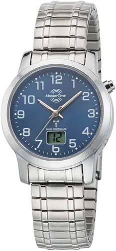 Funkuhr MASTER TIME "Basic Zugband, MTLA-10492-32M" Armbanduhren silberfarben Damen Quarzuhren