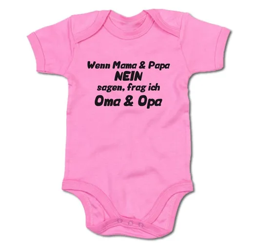 G-graphics Kurzarmbody Baby Body - Wenn Mama & Papa nein sagen, frag ich Oma & Opa mit Spruch / Sprüche • Babykleidung • Geschenk zur Geburt / Taufe /...